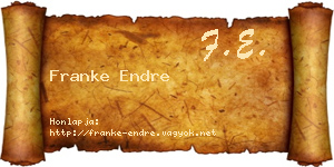 Franke Endre névjegykártya