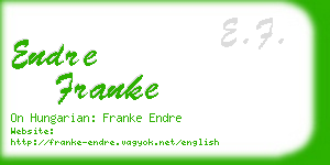 endre franke business card